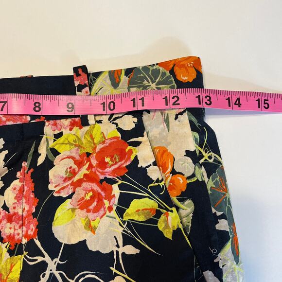 Zara Woman Black Multicolor Floral Cotton Blend Pants Women Sz XS - Picture 11 of 13